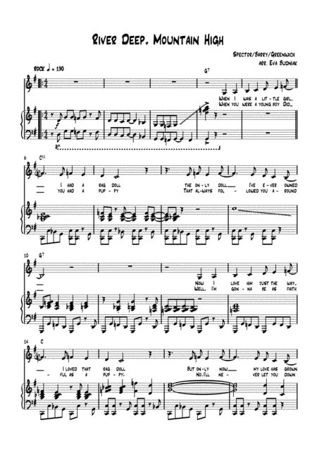 River Deep - Mountain High (arr. Eva Budniak) by Celine Dion Sheet Music for Piano & Vocal at ...