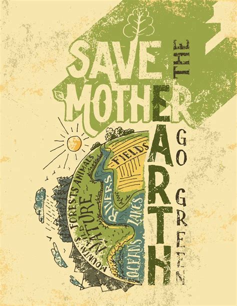 Save The Mother Earth Concept Eco Poster Stock Vector - Image: 62011398