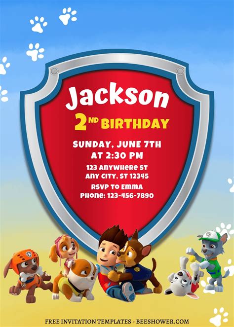 8+ Marvelous PAW Patrol Canva Birthday Invitation Templates | Birthday ...