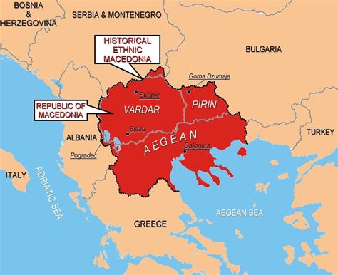 Map of United Macedonia as envisaged by Macedonian nationalists ...