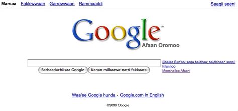 Frame your Google with Afaan Oromoo - The Rosetta Project