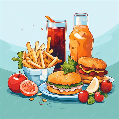 Premium AI Image | food simple illustration