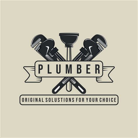 plumbing logo vintage vector illustration template design.plumber logo for company concept ...