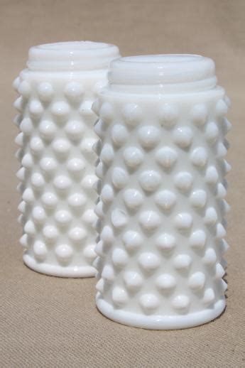 Fenton hobnail milk glass salt & pepper shakers, shaker jars only - no lids