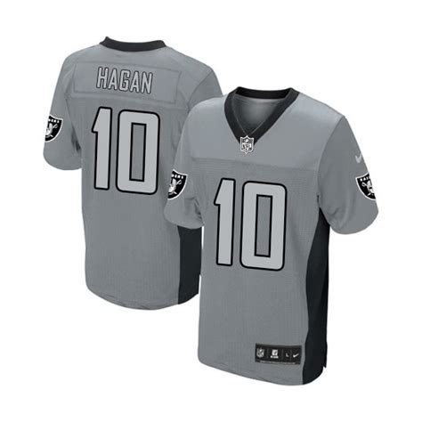 Men's Nike Oakland Raiders 10 Derek Hagan Limited Grey Shadow NFL Jersey