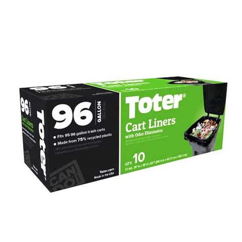 Toter 96 Gallon Trash Can Liners for Toter Garbage Cans(10-Count) GB096-R1000 - The Home Depot