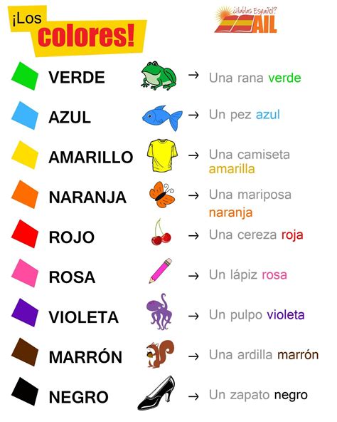 AIL Madrid sur Twitter : "Discover the colours in #Spanish ! :D #spanishschool #Madrid #studysp ...