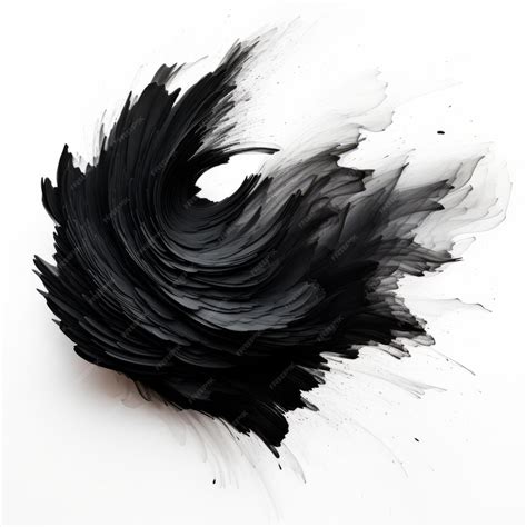 Premium AI Image | Abstract Black Photoshop Brush on Plain White Background