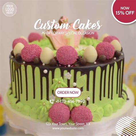 Custom Cakes Video Ad in 2021 | Custom cakes, Cake, Restaurant flyer