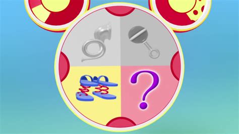 "Hmm, we have the bouncy shoesor the mystery Mouseketool. Do you think we could use the ...