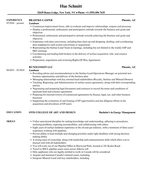 Landman Resume Samples | Velvet Jobs