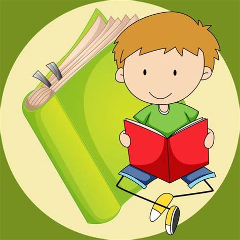 Little boy reading book 368318 Vector Art at Vecteezy