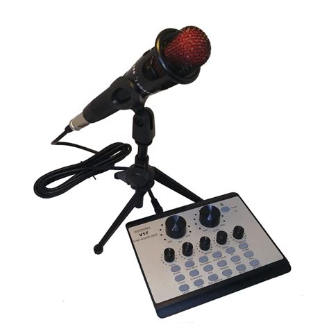 V17 Live Sound Card Interface With Microphone For Live Broadcast Stream ...