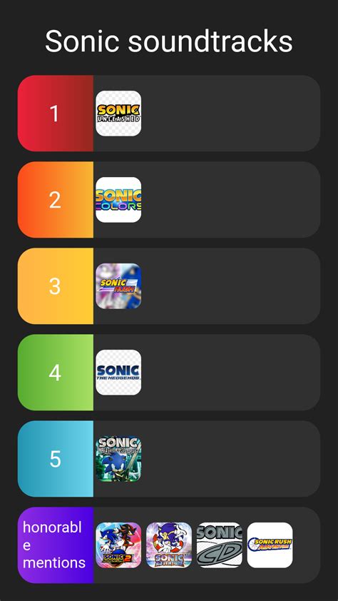 Top 5 sonic soundtrack (TOTALLY didn't add the honorable mentions bc I didn't want yall to flame ...