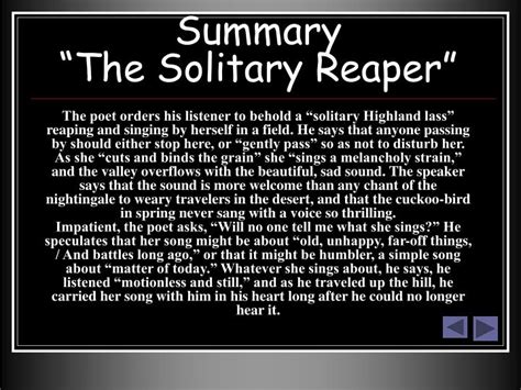 PPT - The Solitary Reaper by William Words Worth PowerPoint Presentation - ID:1402340