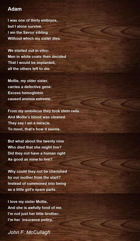 Adam - Adam Poem by John F. McCullagh