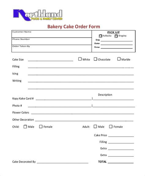 FREE 14+ Cake Order Form Samples, PDF, MS Word, Google Docs, Excel