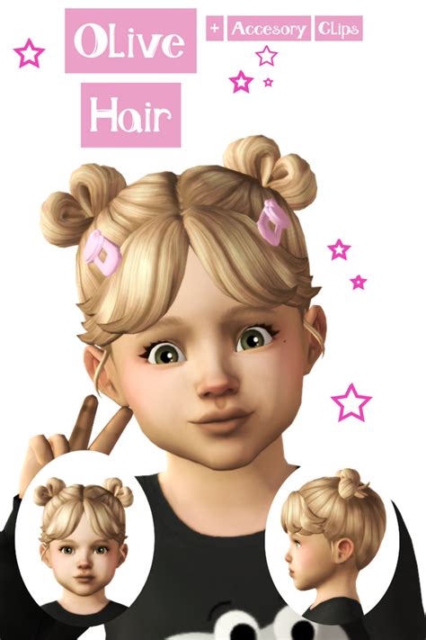 Olive hair | RavenSim | Sims 4 children, Sims baby, Toddler hair sims 4