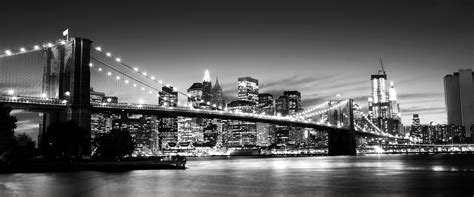 Brooklyn Bridge Wallpaper | Black and White Wall Mural | Happywall