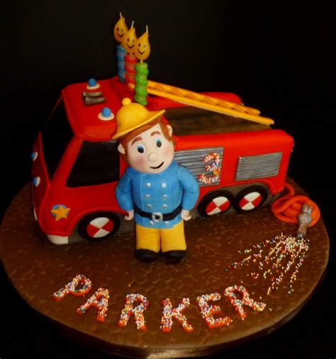 Fireman Sam With Firetruck - CakeCentral.com