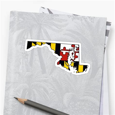 "Maryland flag state outline " Sticker by artisticattitud | Redbubble