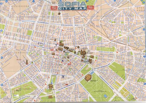 Central Sofia Tourist Map - Sofia Bulgaria • mappery