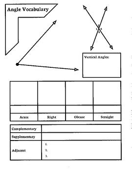 Angle Vocabulary Page & Practice Sheet by Nicole Alexander | TPT