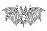 Zentangle Bat Coloring Page  Free Printable Pages sketch template