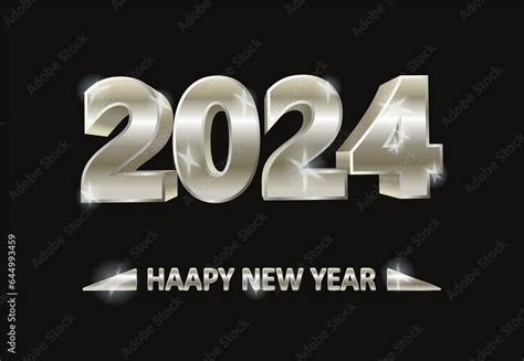 Silver New 2024 year. Christmas background, vector illustration Stock ...