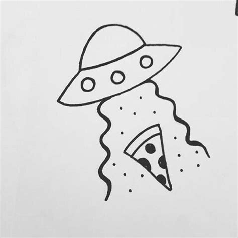 Spaceship Pizza Drawing