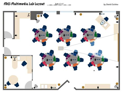 Much more collaborative computer lab design than popular rows facing front. | Computer lab ...