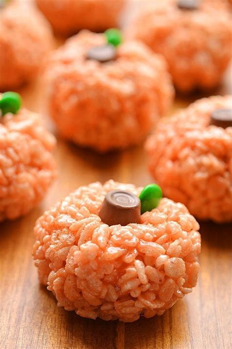 Rice Krispie Treat Pumpkins | Recipe | Halloween party snacks ...