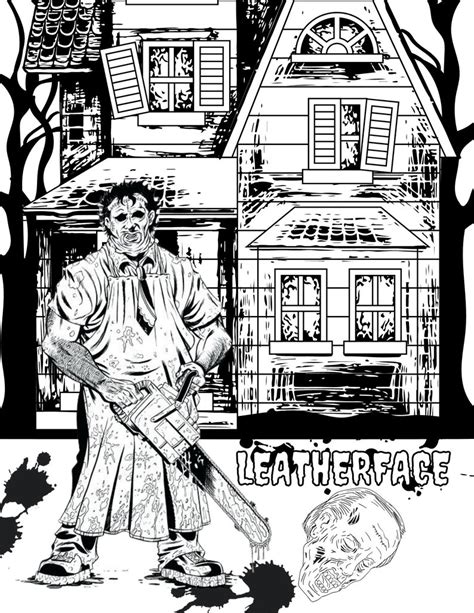 LEATHERFACE Halloween Coloring Page | Etsy