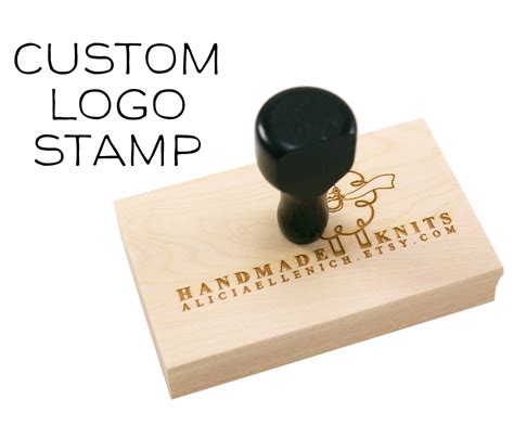 Large CUSTOM LOGO or TEXT Wood Stamp custom logo stamp