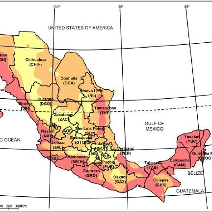 The climatic zones in Mexico. Mexico has a wide range of climate zones... | Download Scientific ...