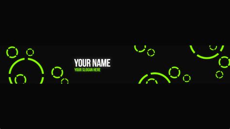 Free Circled Green YouTube Banner Template | 5ergiveaways
