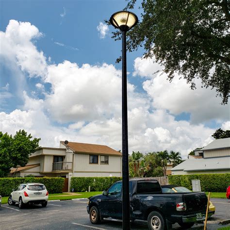 #5713: Post Top Light Fixture + Fiberglass Pole for Parking Lot Application