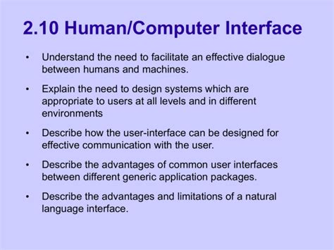 2.1 Human/Computer Interface - Computing and ICT in a Nutshell