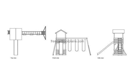 Playground With Swings, AutoCAD Block - Free Cad Floor Plans