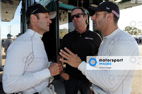 L-R: Rubens Barrichello (BRA), Jimmy Vasser (USA) and Tony Kanaan (BRA ...