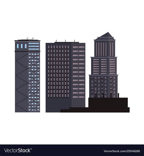 City buildings isolated Royalty Free Vector Image