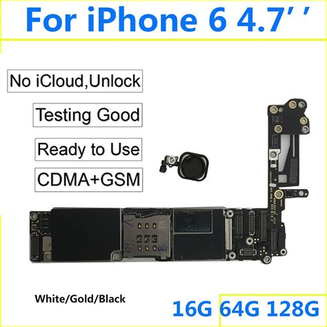 Unlocked Motherboard For iPhone 6 Unlock iCloud Logic Board White Gold Black A1549,A1568 ...