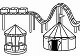 Coloring Park Amusement Pages Roller Coaster Drawing Sheet Fun Sheets  sketch template