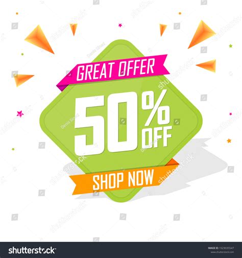 Sale 50 Off Banner Design Template Stock Vector (Royalty Free) 1523035547