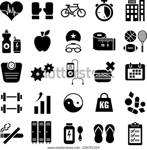 Health Wellness Icons Stock Vector (Royalty Free) 128792324