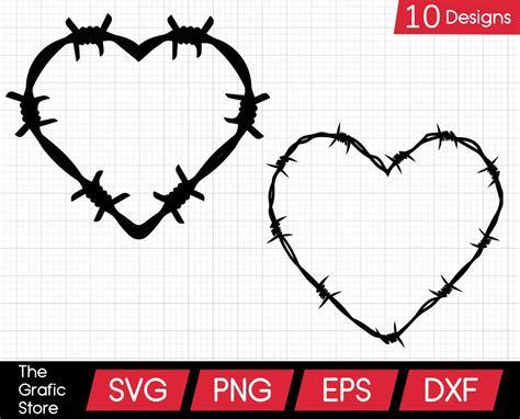 Barbed Wire SVG Bundle Barbed Wire Heart svg Barbed Wire | Etsy