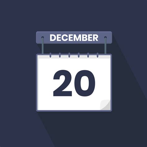 20th December calendar icon. December 20 calendar Date Month icon ...