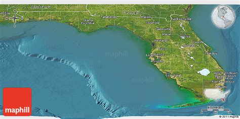 Satellite Panoramic Map of Florida