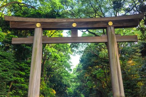 Torii Gate Leading To the Meiji Shrine Complex, Meiji Jingu in Tokyo, Japan Stock Photo - Image ...