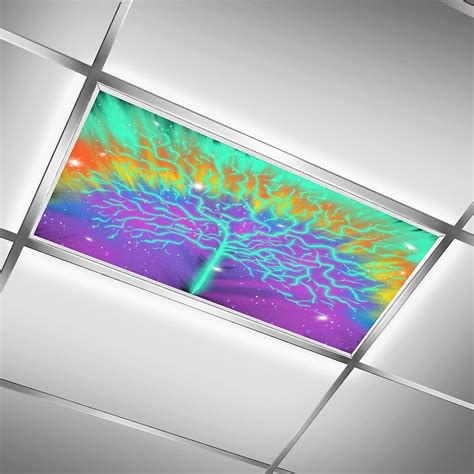 Tree of Life Colorful Fluorescent Light Covers for Ceiling Lights ...